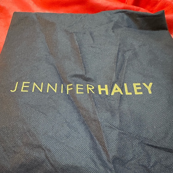 Jennifer Haley genuine red pebble leather fringe hobo bag - Picture 7 of 8